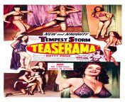 1955 movie poster for Teaserama. Stars Tempest Storm with costar Betty(Bettie) Page. Links to the movie have been posted before of just GIS it. from hindi movie poster nude