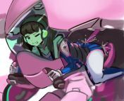 D.va fucked in both holes by her meka from meka builders