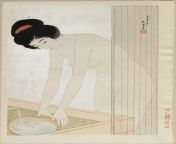 Hashiguchi Goy? - Woman Washing Her Face (1918) from village woman washing ass