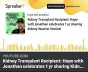 ?It was an amazing honor to have my family join me on this amazing Podcast! I celebrated my 1 year Kidney Anniversary with My Wife Melissa, Mom-Vickie, Son Jett Subscribe &amp; Listen ? here: https://youtu.be/alpjwdWHD3g #kidneyanniversary #family #suppor from mom amp son video