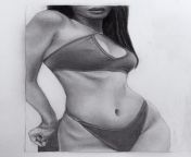 Swimsuit, drawing by me, pencil, 2021. from sex art drawing andy