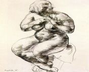 Jean Fautrier - Seated Nude (1925) from jean dujarjin fake nude