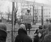 [History] Nurse at the Scherbatsevich hospital, Olga Fedorovna, hanged by the Germans in Alexander Square in Minsk, October 26,1941. Her placard reads, &#34;I am a Partisan and have shot at German soldiers.&#34;[NSFW] from alexander starsgard
