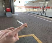 Smoking a JPS Blue at Dortmund central train station (germany). I may not leave the yellow square. from dortmund hamburg 14
