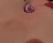 navel torture: outie belly button tortured with a pin from bleeding from girl navel torture