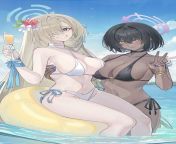Sensei, do you want to join us in the water? ( Asuna and Suprise Short Hair Chocolate Goddess Karin by @BlueECHJ) from short hair 3d milf fucked by stepson