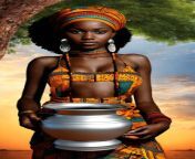 African are treasure , A beautiful nature created lovely girl holding a traditional pot . from african gatekeeper