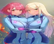 Pyra And Mythra Zero Suit Breast Press (Oruru63100814) [Xenoblade/ Metroid] from tamil aunty breast press in busngladeshi smol