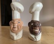 Salt and Pepper Shakers - The joke is the black chef is pepper and the white chef is salt. Any value and are these racist? from pepper xo