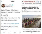 [Shefali Vaidya] NOW you know why Mahua Moitra is so proud of Mamata being from the Rohingya Gotra? Karma of both is the same, annihilation of Hindus. from tragedi rohingya