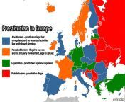 Map: Legal Status Of Prostitution In Europe from sonagachi prostitution in kolkata
