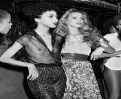 Pat Cleveland and Jerry Hall in 1974 backstage at a Studio 54 Jeans Show. Photo by Roxanne from masha babko desnuda studio siberian mousetrisha sexy photo swap