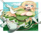 Shera ready to attack (??????) [How NOT to Summon a Demon Lord] from how not to summon a demon lord fanservice compilation s1 2