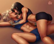 Cassandra Cain and Rose Wilson get a little distracted while training [DC] (2DSwirl) from rose wilson