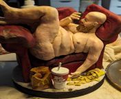 Reclining nude, (me), polymer clay and air dry clay, 2024 from art modeling nude liliana