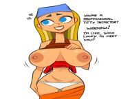 Lindsay meets the Titty Inspector (Squidapple) [Total Drama Island] from 34life meets family34