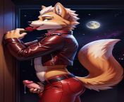 Fox McCloud in Leather, Romantic Night (generated by Felix_Bernhardt) from fox mccloud krystal sex kiss twitter