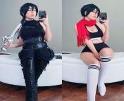 Which outfit do you prefer on Mikasa? Mikasa cosplay by Malpalpatine from mikasa porn