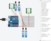 r/arduino post update( im trying to get on ir sensor to move 2 servos and the other sensors to move the other servos from arhbi move sax