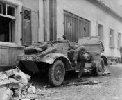 Kbelwagen with it&#39;s dead driver in St. Wendel, Germany - 22 March, 1945 from aniya wendel