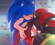 [M4M] Sonic was on a date with Amy at a restaurant when Shadow arrived. During the date Sonic and Shadow were sneakily texting each other lewd flirts, until they eventually snuck off to the bathroom where Sonic fucked Shadow. from sonic and sally dradicon