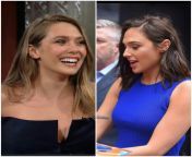 Would you rather Rough facefuck with Elizabeth Olsen OR Sensual Blowjob with eye eye contact from Gal Gadot? from gal gadot pov blowjob video