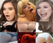 [Hailee Steinfeld, Billie Eilish, Elizabeth Olsen] 1) Sloppy Blowjob or Face Fuck + cum in mouth 2) Titfuck + Cum on tits 3) Anal or Pussy fuck + Creampie 4) Pick 2 for a threesome 5) Pick one Impregnate from tamil actress gowthami fuck cum in