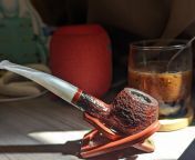 Nice combo. Dunhill&#39;s London Mixture in a St. Nicholas Savinelli with milk coffee. Cheers! from girls milk coffee