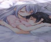 ZZZ Huh? Little sis? I told you to stop sneaking into my room at night! L-let go of me (Im the one with black hair) from vipe bibe sxs zzz