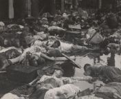 A mass of dead and wounded Chinese civilians outside Great World Amusement Center following an accidental bombing by a Nationalist Chinese warplane during fighting in Shanghai between Chinese and Japanese troops. 14 August 1937. from sex in ginsapan rape chinese