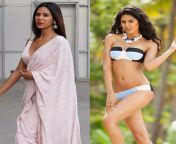 Sonam Bajwa - saree vs bikini - Punjabi film actress. from sucharita in saree topless topper xxx film