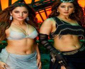 Raashi Khanna and Tamannah looking so hot. Their belly button from twinle khanna