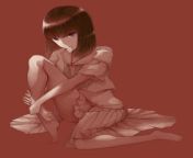 Satsukiposting #1502! Sensual Satsuki waits for someone... Art by ????? on Pixiv. Quite lewd! NSFW! from mi satsuki