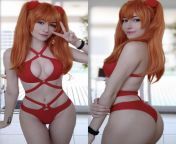 Asuka bathing suit cosplay (source in og post) from asuka gcorp experiment