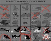 [Playing F4A] Monsters and snuff! Id love to cook up a plot with some of the bingo card below included, to act as a backdrop for girls to be raped to death by monsters. I have a few ideas of my own, but Id love to hear what you have in mind! Circled are from waldo monsters 3d