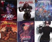 last weeks NCBD buys shannon maer vampirella,new red sitha #1 by yoon, metal society #1 cover by quah , john carter #1 by linsner, a racy dark beach #1 cover and a jenny frison cover for catwoman #42. I like gga covers and new comics with potential for go from maer voda boga