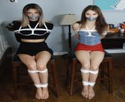 Duo duct tape gagged from anime body duct tape