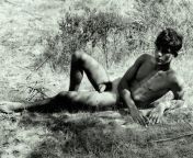 Young male nude lying in high grass, Sicily, 19501959, Konrad Helbig from young amatuer nude