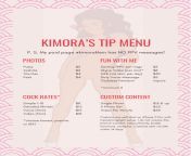 Updated tip menu for both free and VIP OnlyFans! ? kimorafans.com from onlyfans liliwashere com