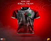 The official esca team esports squad t-shirt from team drupy patreon