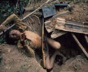 Dead Khmer Rouge soldier. Feb. 1974. Cambodia. from khmer cambodia