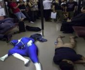 So a business man, the blue power ranger, and a half naked guy are all passed out on a train.... from power ranger spd naked