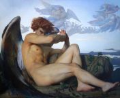 L&#39;Ange Dechu, or Fallen Angel, Alexandre Cabanel, oil painting on canvas, 1847 from ai painting art canvas poster student sexy girl uncensored hd print 18 adult wall art decoration pictorial