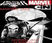 THE PUNISHER vs SAMURAI JACK CARTOON NETWORK CITY MARVEL SAMURAI JACK vs MARVELs from samurai jack emoji thick