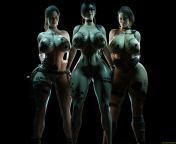 Bimbo Claire, Ada &amp; Jill (SexiieeNsfw) [Resident Evil] from resident evil claire huge nude mods boobs ass