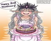 Happy Second Monthsary from Slaanesh-chan from 136 chan