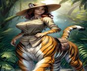 Uncharted lands. Tiger-taur girl from tiger april girl