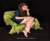 Redhead college girl in a green armchair with bare feet &amp; foot decor [her full set is in r/feetexpo] from college girl in salwar suit boob show pussy explored with audio mp4