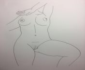 Nude #2 - pen on photocopy paper another from the archive (oc)(NSFW) from muslimahx aimoo nude fakesamil pen