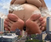 A beautiful pregnant Giantess has taken a seat on your city to show off her giant feet. Will you run or bow down to worship? from mmd giantess atack city